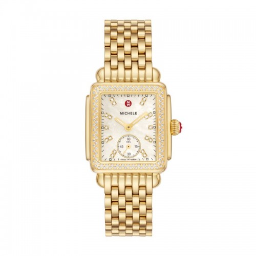Deco Mid 18K Gold-Plated Diamond Watch