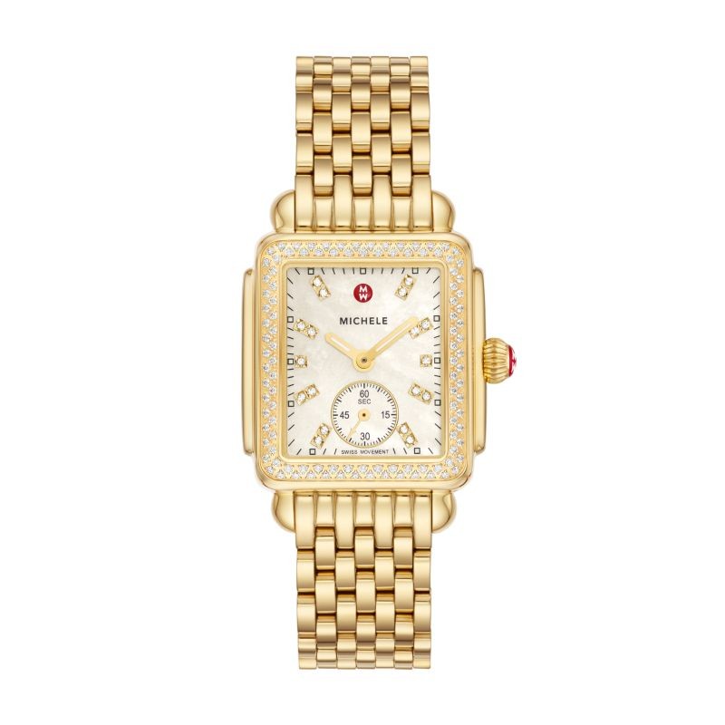 Deco Mid 18K Gold-Plated Diamond Watch