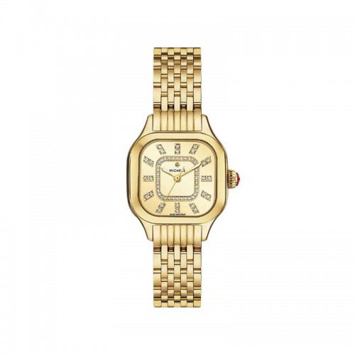 Michele Meggie 18K Gold-Plated Diamond Dial Watch
