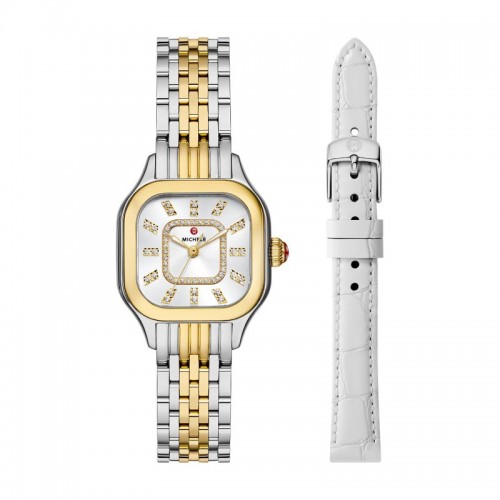 Meggie Two-Tone 18K Gold-Plated Diamond Dial Watch Gift Set