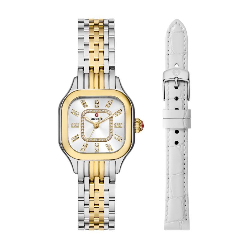 Meggie Two-Tone 18K Gold-Plated Diamond Dial Watch Gift Set