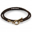 Laurenti 14k Yellow Gold Sophia Braided Leather Wrap Bronze Bracelet.